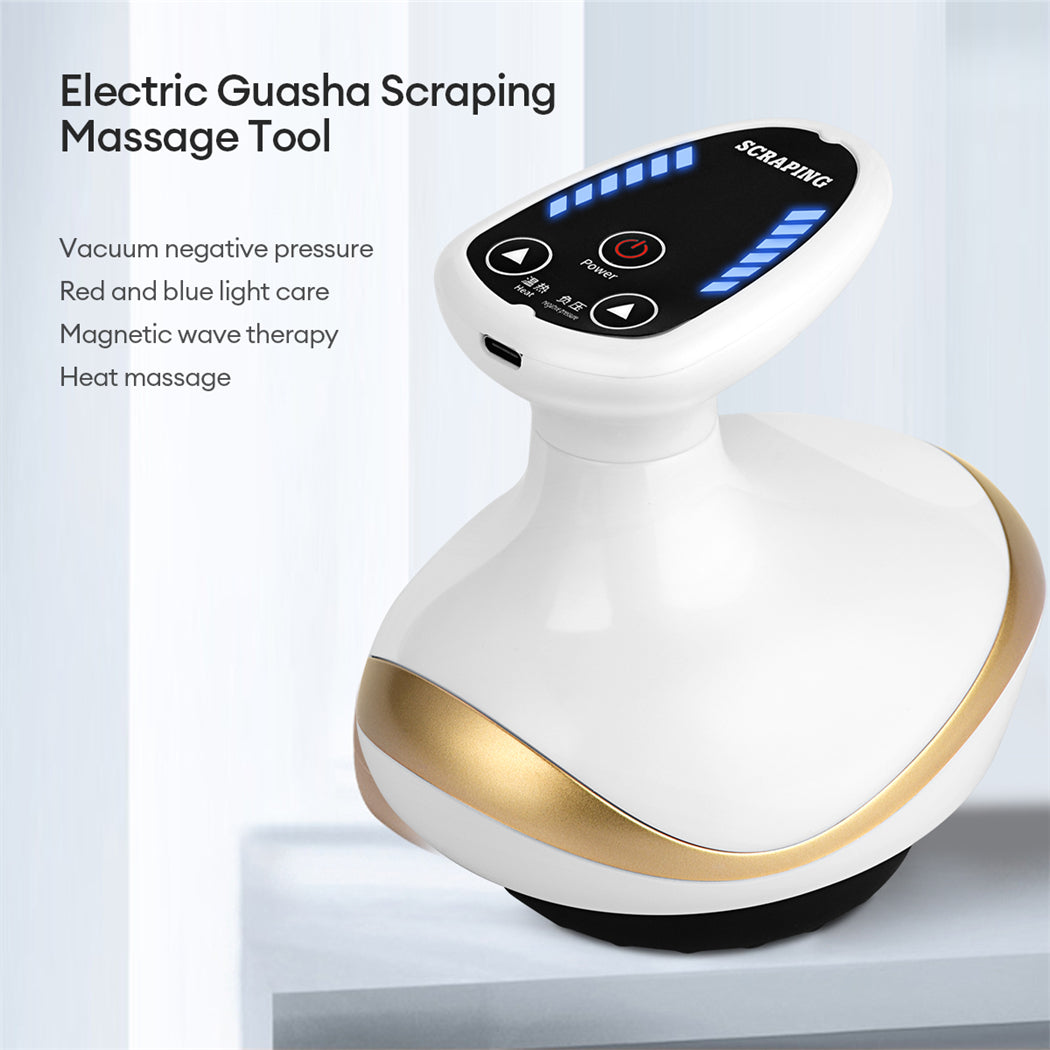 Premium Cupping Massager LCD Display Vacuum Suction Cups EMS Anti-Cellulite Fat Burner, Slimming Therapy with Magnet & Guasha Scraping