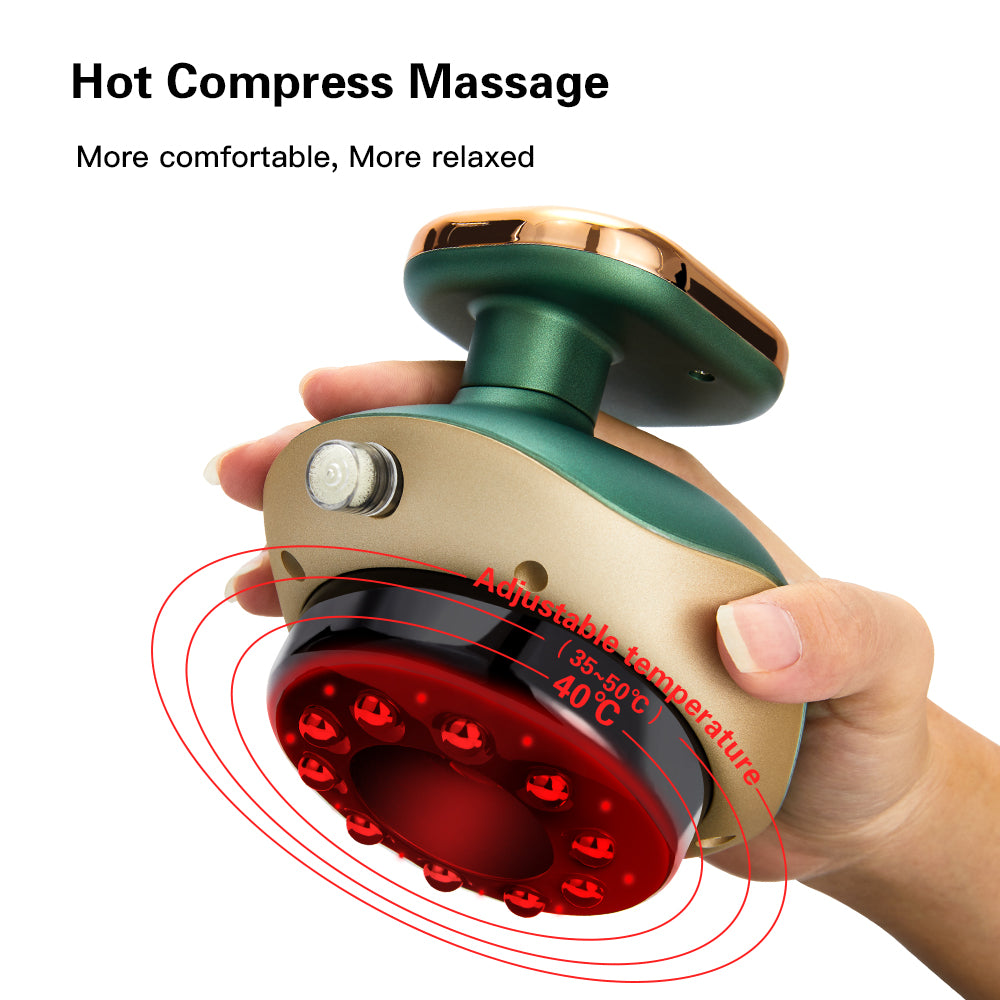 Premium Cupping Massager LCD Display Vacuum Suction Cups EMS Anti-Cellulite Fat Burner, Slimming Therapy with Magnet & Guasha Scraping