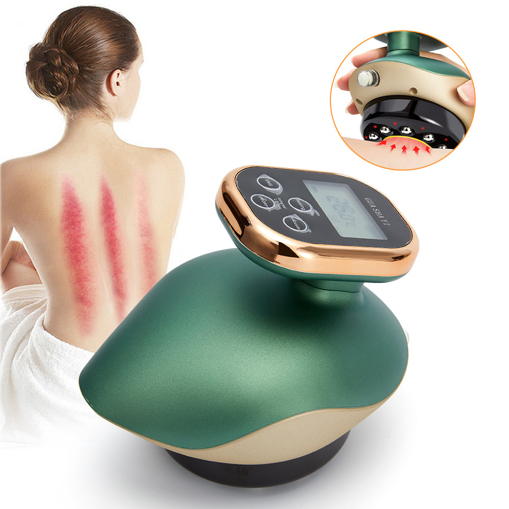 Premium Cupping Massager LCD Display Vacuum Suction Cups EMS Anti-Cellulite Fat Burner, Slimming Therapy with Magnet & Guasha Scraping