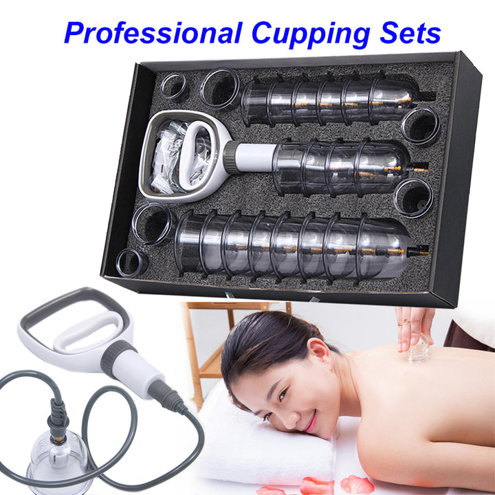Premium Cupping Therapy Set – Professional Vacuum Suction Cups for Chinese Medicine Physiotherapy, Massage, and Muscle Relaxation, Durable Plastic Jars for Home and Professional Use