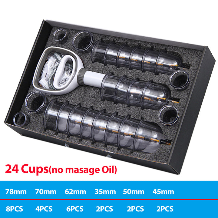 Premium Cupping Therapy Set – Professional Vacuum Suction Cups for Chinese Medicine Physiotherapy, Massage, and Muscle Relaxation, Durable Plastic Jars for Home and Professional Use