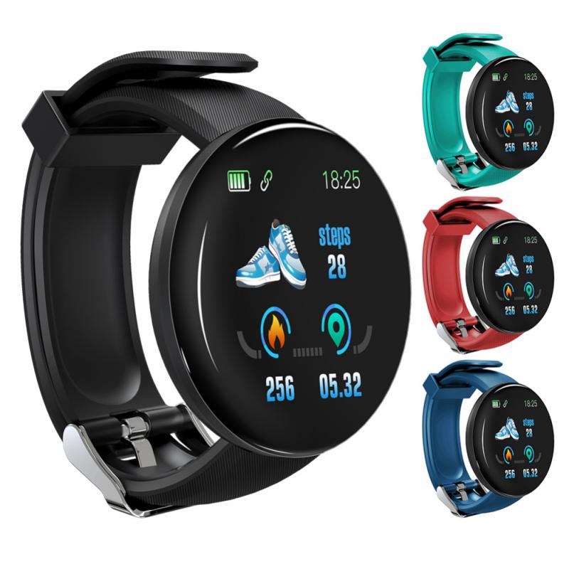 Premium D18 Smart Watch - Waterproof Fitness Tracker with Heart Rate, Blood Pressure, Oxygen Monitor, Call & Message Notifications, Compatible with Android & iOS