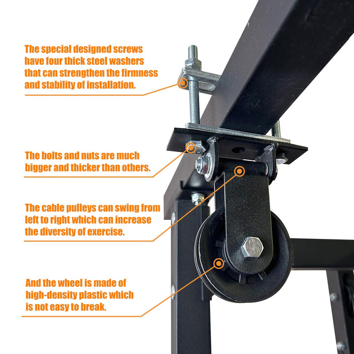 Premium DIY Fitness Double Pulley System – Home Gym Rope Pulldown Attachment for Biceps, Triceps, and Forearm Exercises, Adjustable Roller for Effective Muscle Training