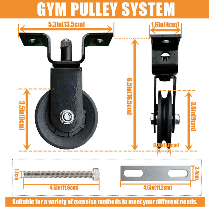 Premium DIY Fitness Double Pulley System – Home Gym Rope Pulldown Attachment for Biceps, Triceps, and Forearm Exercises, Adjustable Roller for Effective Muscle Training
