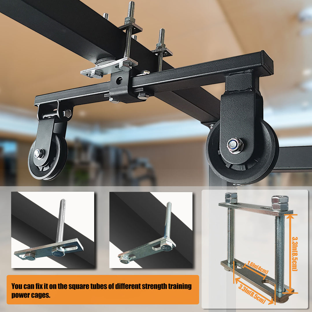 Premium DIY Fitness Double Pulley System – Home Gym Rope Pulldown Attachment for Biceps, Triceps, and Forearm Exercises, Adjustable Roller for Effective Muscle Training