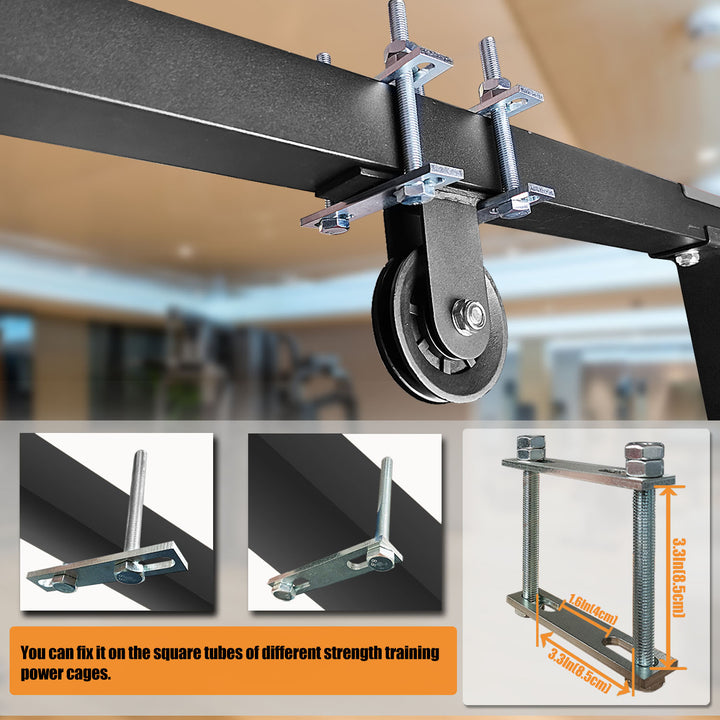 Premium DIY Fitness Double Pulley System – Home Gym Rope Pulldown Attachment for Biceps, Triceps, and Forearm Exercises, Adjustable Roller for Effective Muscle Training
