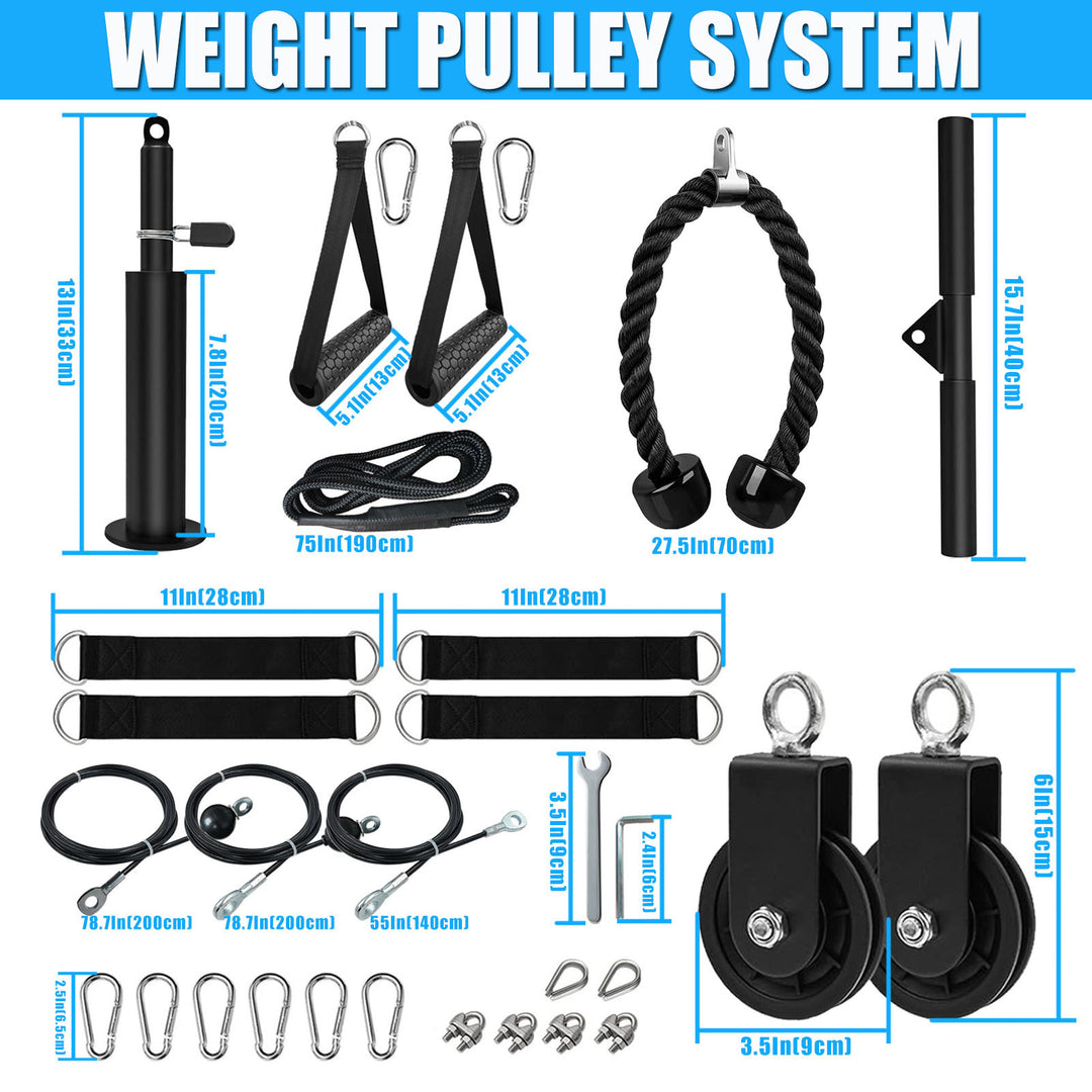 Premium DIY Fitness Pulley Cable Machine Set – Arm Biceps Triceps Strength Training Attachment for Home Gym Workout, Adjustable, High-Quality Equipment