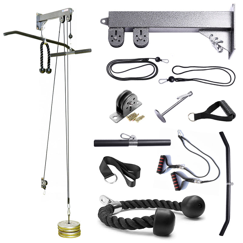 Premium DIY Fitness Pulley Cable Machine Set – Arm Biceps Triceps Strength Training Attachment for Home Gym Workout, Adjustable, High-Quality Equipment