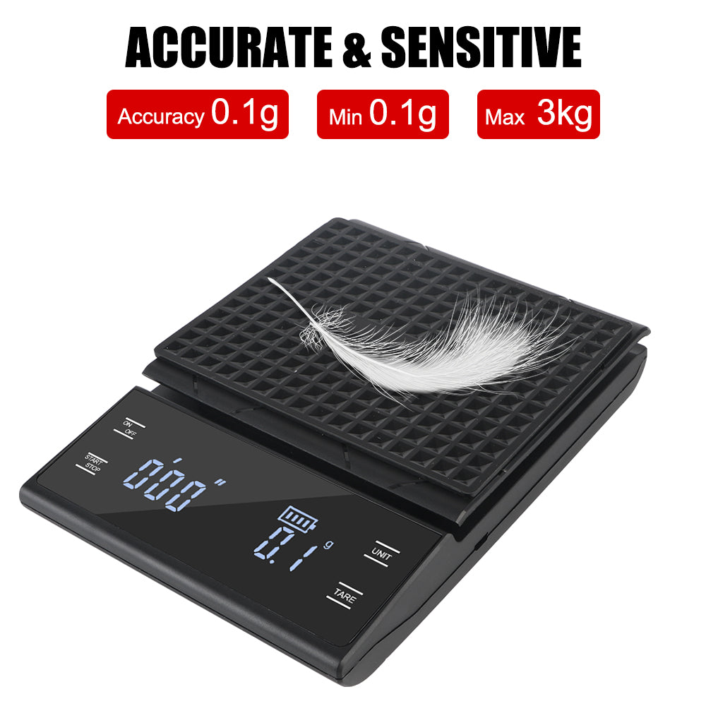 Premium Digital Coffee and Kitchen Scale – Precision Food Scale with Timer, High-Accuracy Mini Electronic Scale for Jewelry and Household Weighing, Multi-Unit Mode, Compact Design