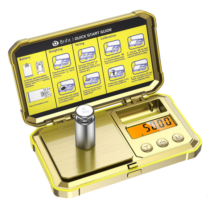 Premium Digital Pocket Scale – 200g Capacity, 0.01g Precision, Multi-Unit Conversion, Calibration Weight Included for Food, Jewelry, and More