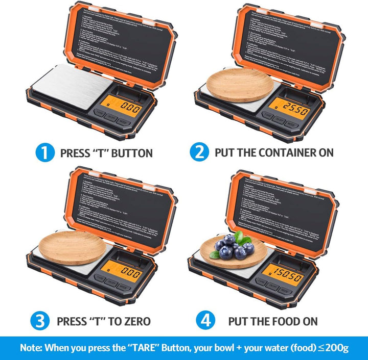 Premium Digital Pocket Scale – 200g Capacity, 0.01g Precision, Multi-Unit Conversion, Calibration Weight Included for Food, Jewelry, and More