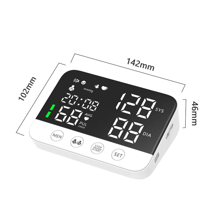 Premium Digital Upper Arm Blood Pressure Monitor – Accurate Sphygmomanometer, Full Automatic Pressurization & Decompression, LED Display, Medical BP Monitoring, 120 Set Memory, Lithium Battery Powered