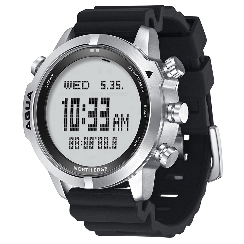 Premium Dive Smart Watch for Men – 50M Waterproof, Altimeter, Barometer, Compass, Diving Log, Free Diving Mode, Step Counter, Stopwatch, Air Pressure, CR2450 Battery