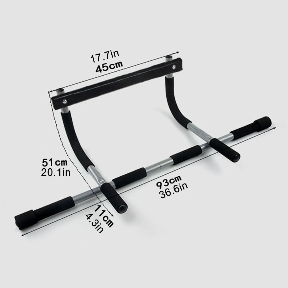 Premium Door Pull-up Bar – No Drilling, Steel Multi-Grip Workout Bar for Home Gym, Chin-up & Strength Training, Padded Handles, Max 100KG Capacity, Space-Saving Design