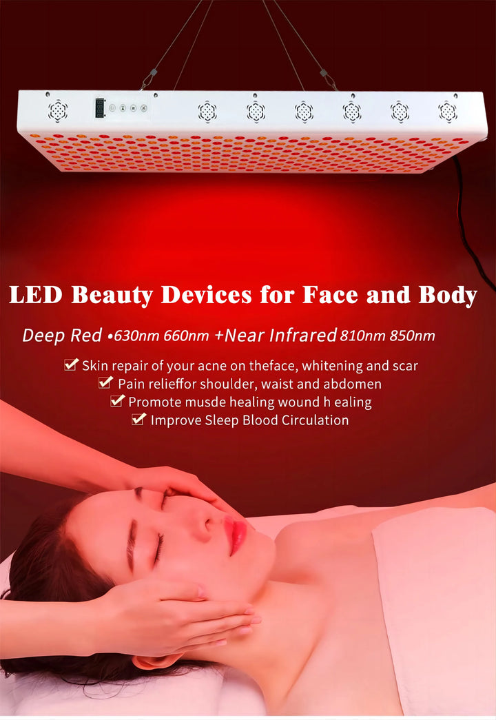 Premium Dual Chip Red Light Therapy Panel – 630nm 660nm 810nm 830nm 850nm LED Infrared Lamp for Face and Body