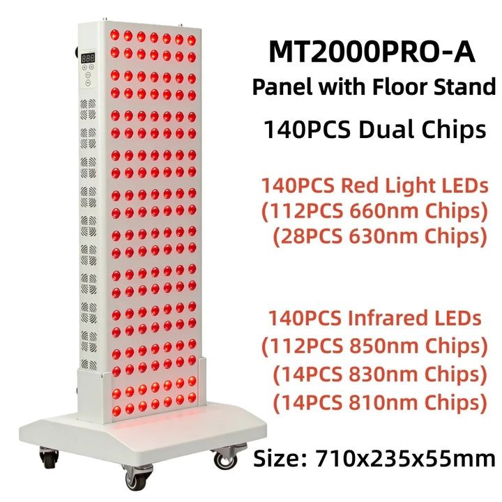 Premium Dual Chip Red Light Therapy Panel – 630nm 660nm 850nm LED Infrared Lamp with Timer and Dimmable Control