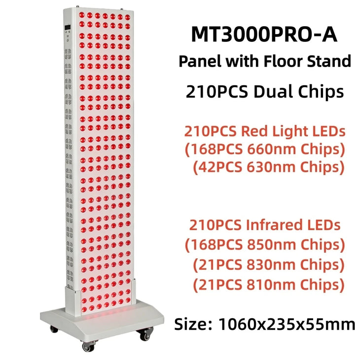Premium Dual Chip Red Light Therapy Panel – 630nm 660nm 850nm LED Infrared Lamp with Timer and Dimmable Control