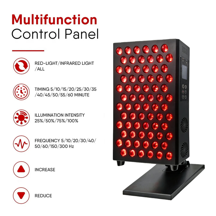 Premium Dual Chip Red Light Therapy Panel – 630nm 660nm 850nm LED Infrared Lamp with Timer and Dimmable Control