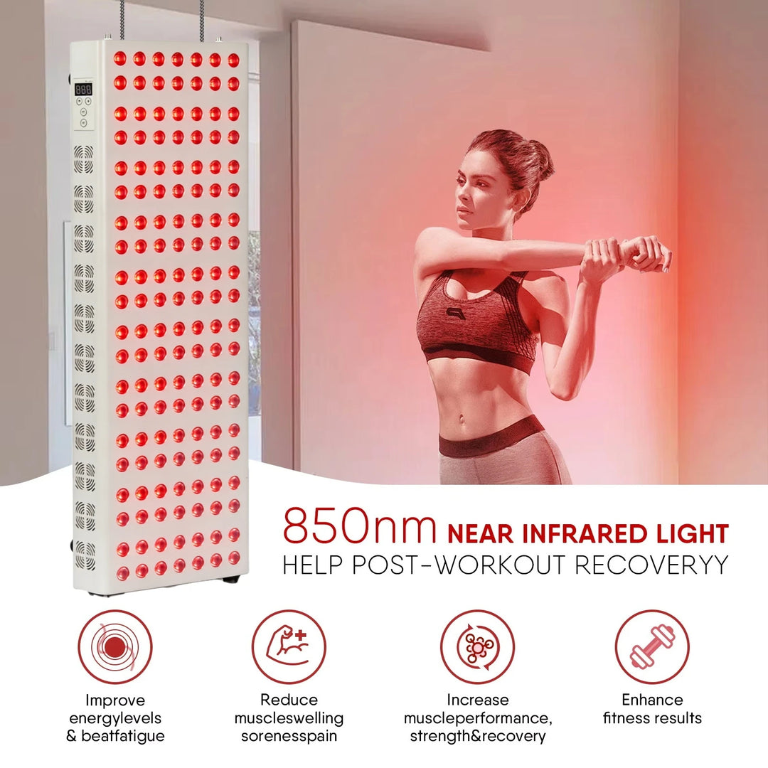 Premium Dual Chip Red Light Therapy Panel – 630nm 660nm 850nm LED Infrared Lamp with Timer and Dimmable Control
