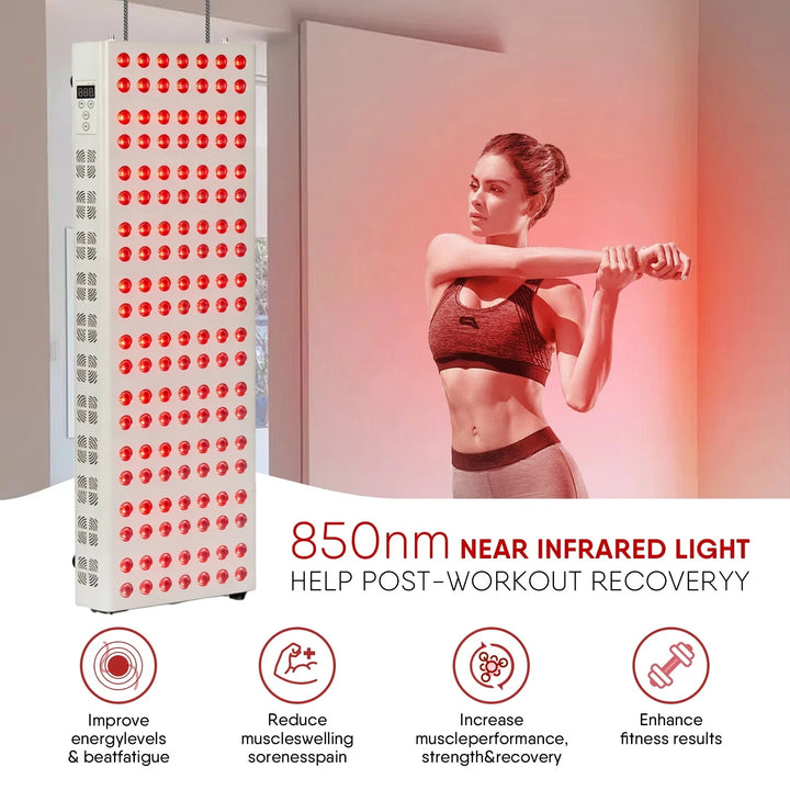 Premium Dual Chip Red Light Therapy Panel – 630nm 660nm 850nm LED Infrared Lamp with Timer and Dimmable Control