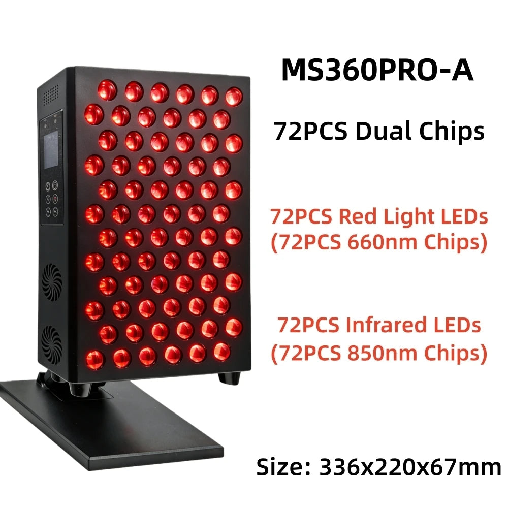 Premium Dual Chip Red Light Therapy Panel – 630nm 660nm 850nm LED Infrared Lamp with Timer and Dimmable Control