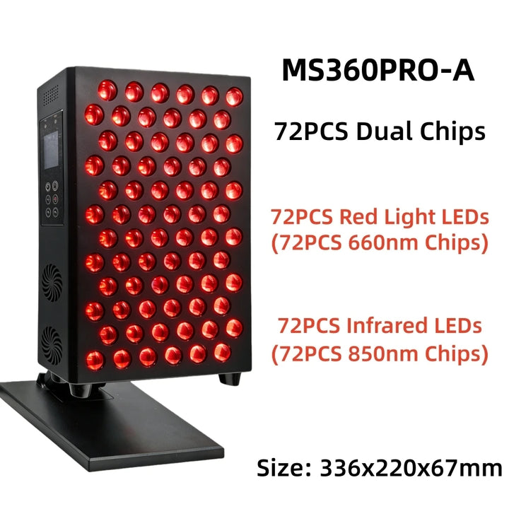 Premium Dual Chip Red Light Therapy Panel – 630nm 660nm 850nm LED Infrared Lamp with Timer and Dimmable Control