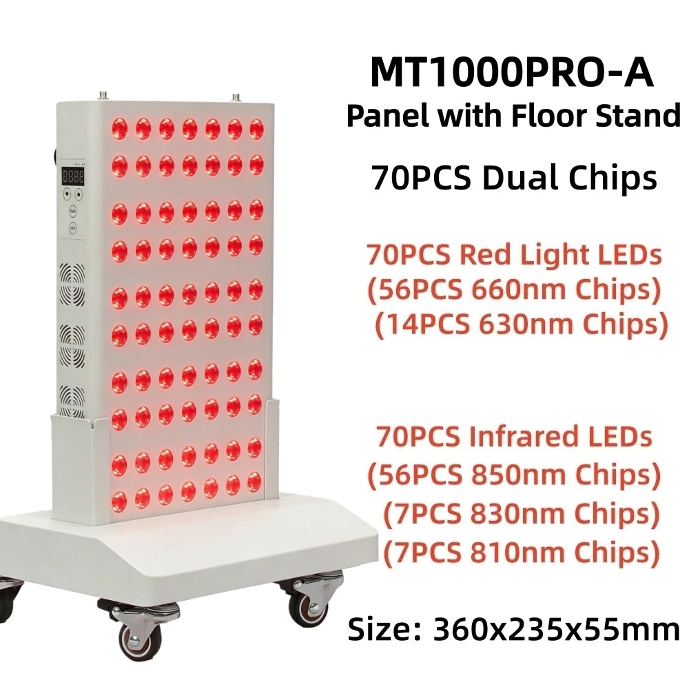 Premium Dual Chip Red Light Therapy Panel – 630nm 660nm 850nm LED Infrared Lamp with Timer and Dimmable Control