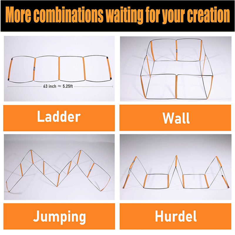 Premium Dual-Purpose Agility Ladder for Soccer & Football Training – Speed, Coordination & Footwork Equipment with Carry Bag for Kids & Adults – Multifunctional Training Tool