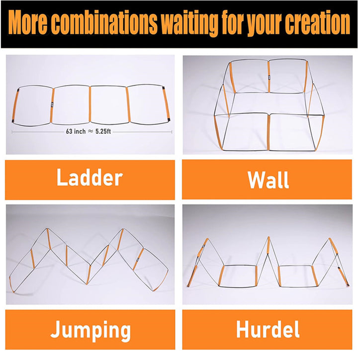 Premium Dual-Purpose Agility Ladder for Soccer & Football Training – Speed, Coordination & Footwork Equipment with Carry Bag for Kids & Adults – Multifunctional Training Tool