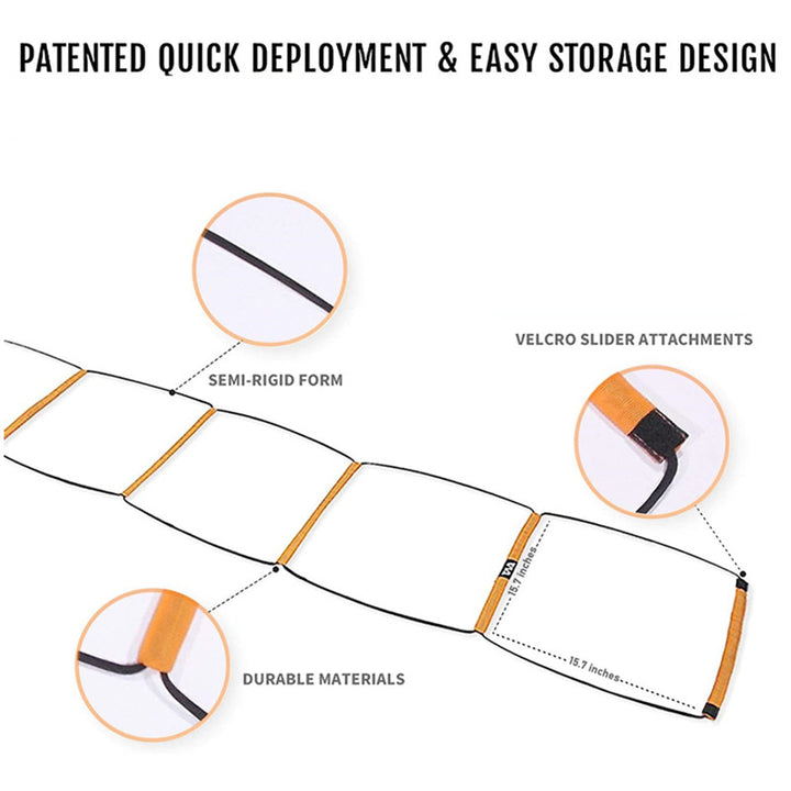 Premium Dual-Purpose Agility Ladder for Soccer & Football Training – Speed, Coordination & Footwork Equipment with Carry Bag for Kids & Adults – Multifunctional Training Tool