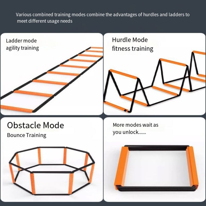 Premium Dual-Purpose Agility Ladder for Soccer & Football Training – Speed, Coordination & Footwork Equipment with Carry Bag for Kids & Adults – Multifunctional Training Tool