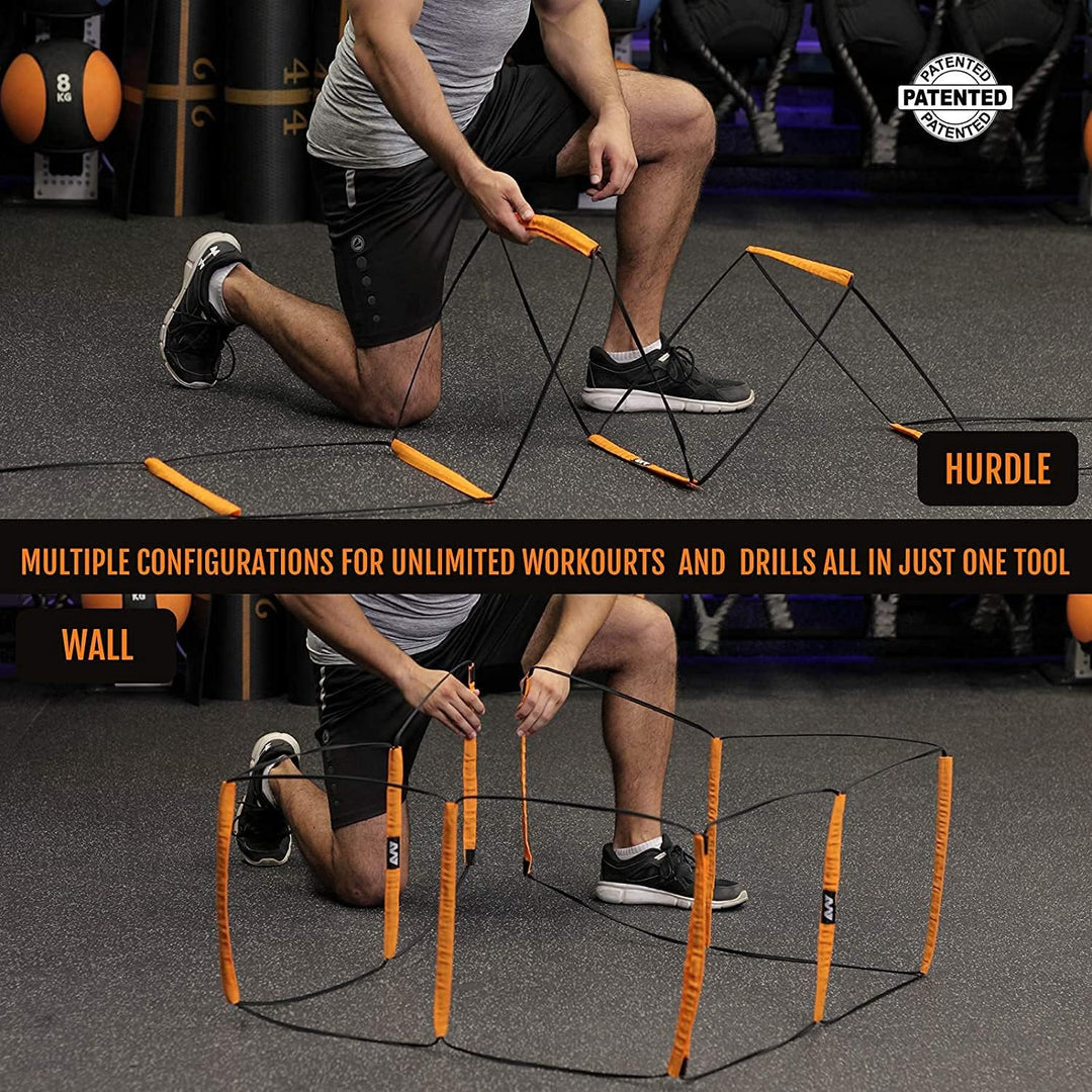 Premium Dual-Purpose Agility Ladder for Soccer & Football Training – Speed, Coordination & Footwork Equipment with Carry Bag for Kids & Adults – Multifunctional Training Tool