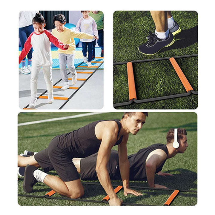 Premium Dual-Purpose Agility Ladder for Soccer & Football Training – Speed, Coordination & Footwork Equipment with Carry Bag for Kids & Adults – Multifunctional Training Tool