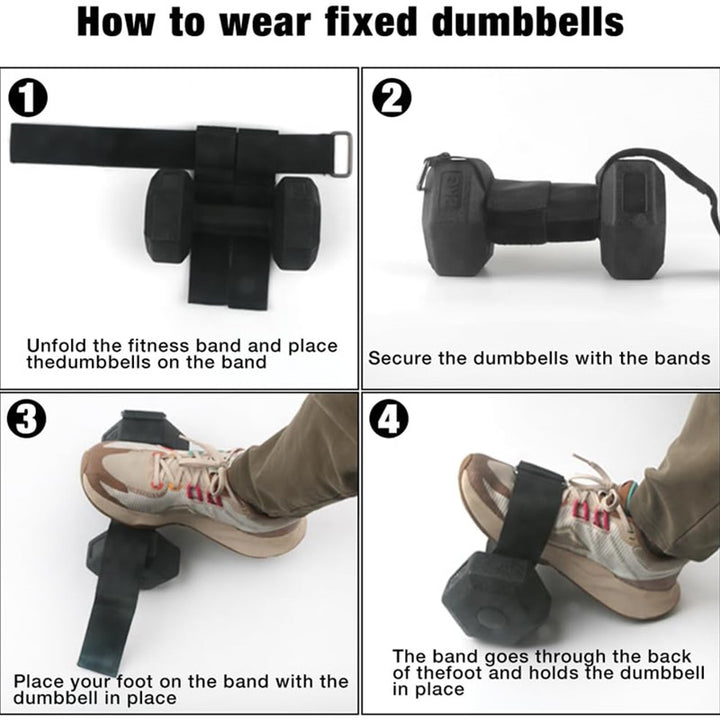 Premium Dumbbell Ankle Straps – Adjustable Foot Bands for Tibialis Training, Leg Strengthening, Weight Lifting, Fitness Equipment for Workout, 1/2pcs Set