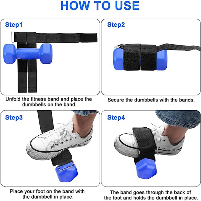 Premium Dumbbell Ankle Straps – Adjustable Foot Bands for Tibialis Training, Leg Strengthening, Weight Lifting, Fitness Equipment for Workout, 1/2pcs Set