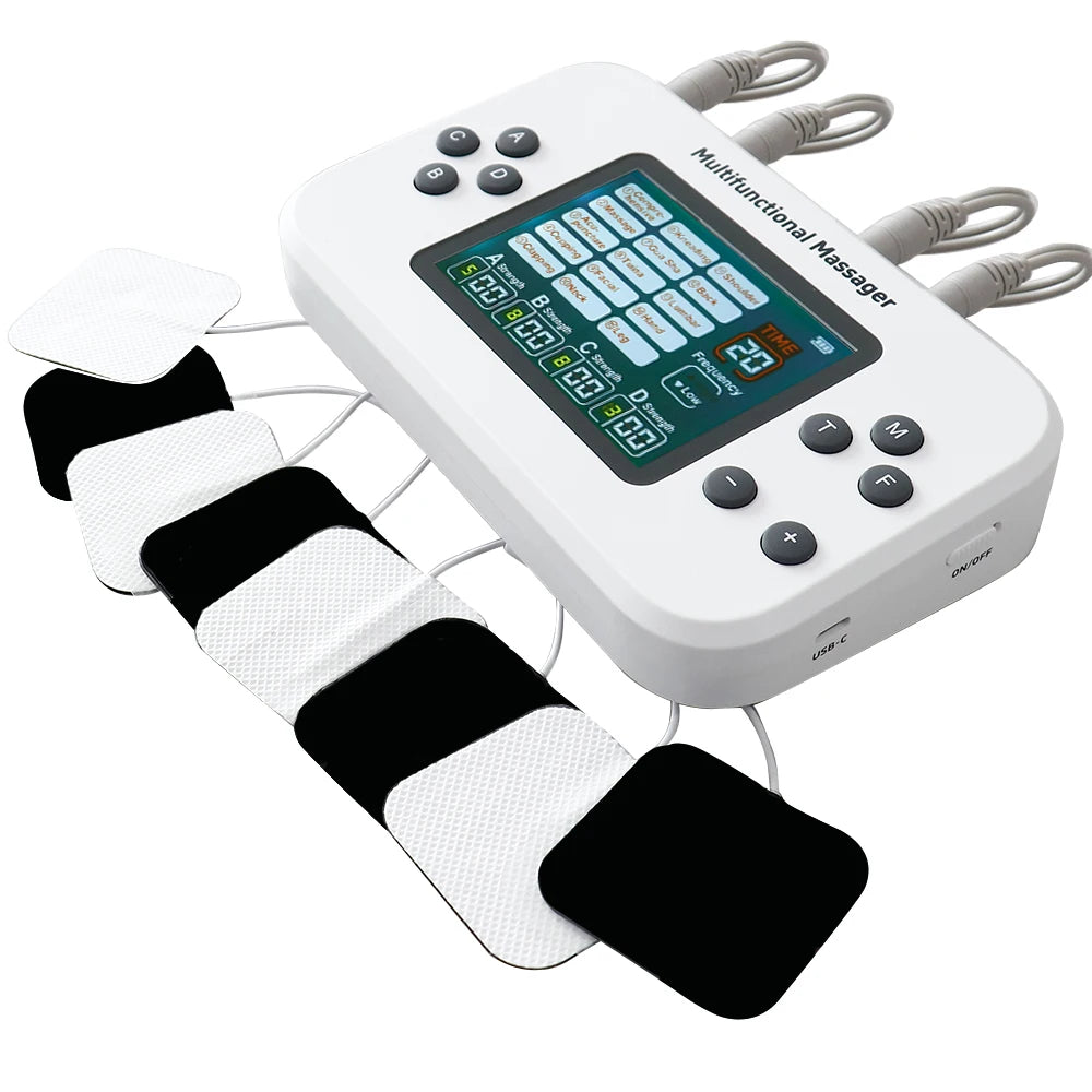 Premium EMS Electric Pulse Massager – Rechargeable Multi-Channel Muscle Stimulation Device with Display and Adjustable Intensity