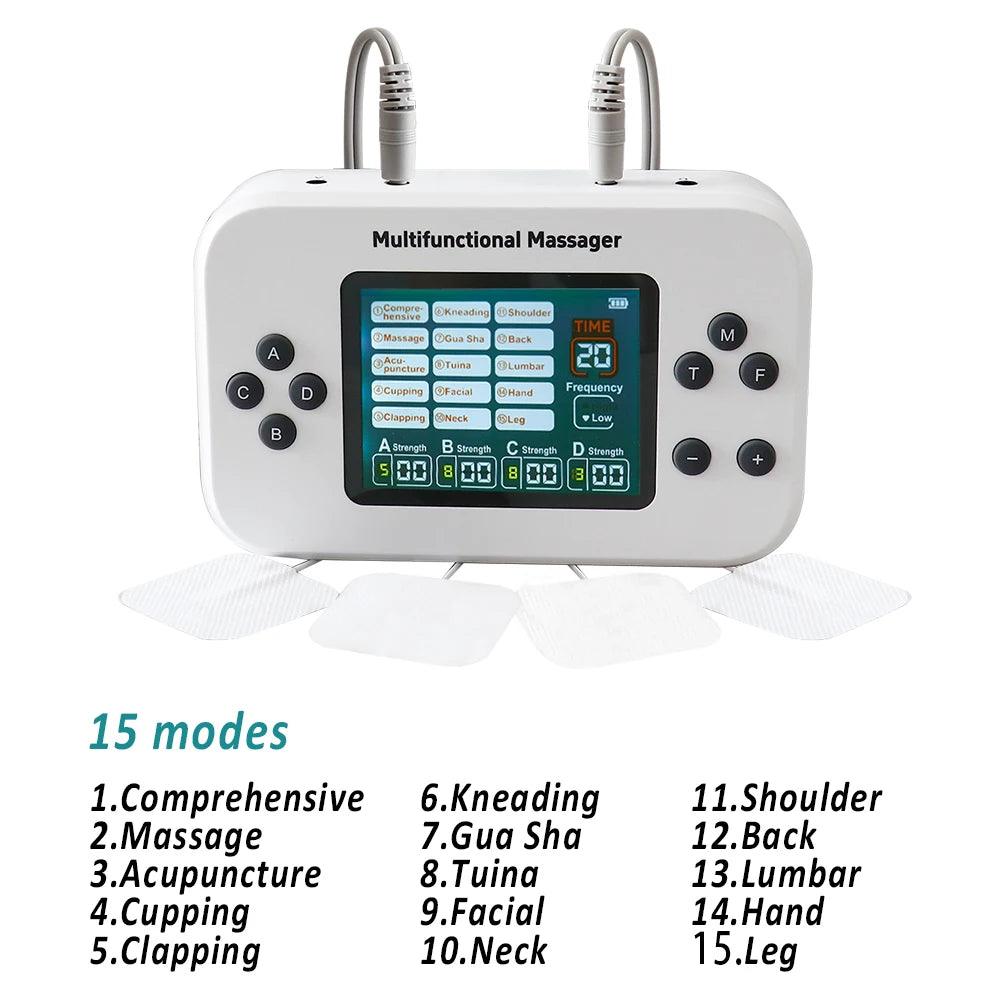 Premium EMS Electric Pulse Massager – Rechargeable Multi-Channel Muscle Stimulation Device with Display and Adjustable Intensity