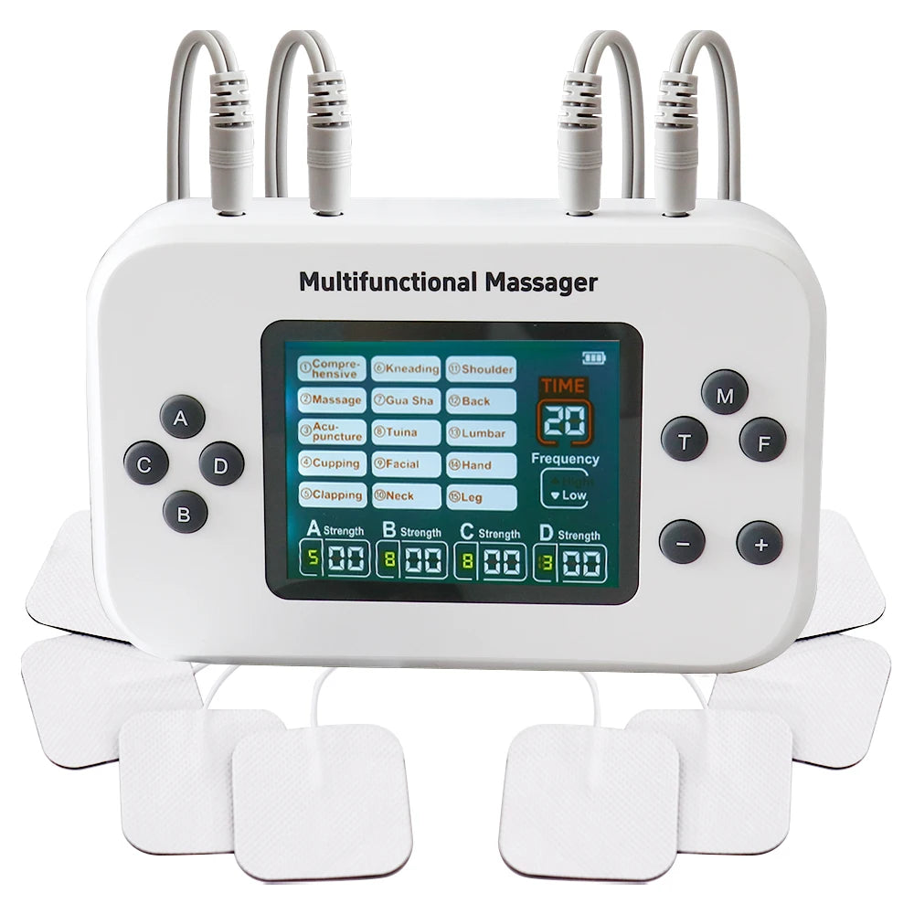 Premium EMS Electric Pulse Massager – Rechargeable Multi-Channel Muscle Stimulation Device with Display and Adjustable Intensity
