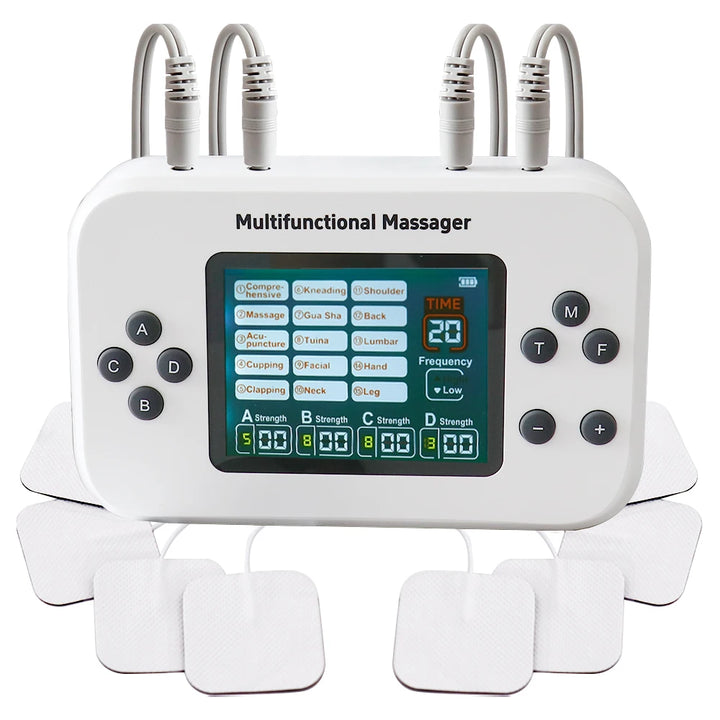 Premium EMS Electric Pulse Massager – Rechargeable Multi-Channel Muscle Stimulation Device with Display and Adjustable Intensity