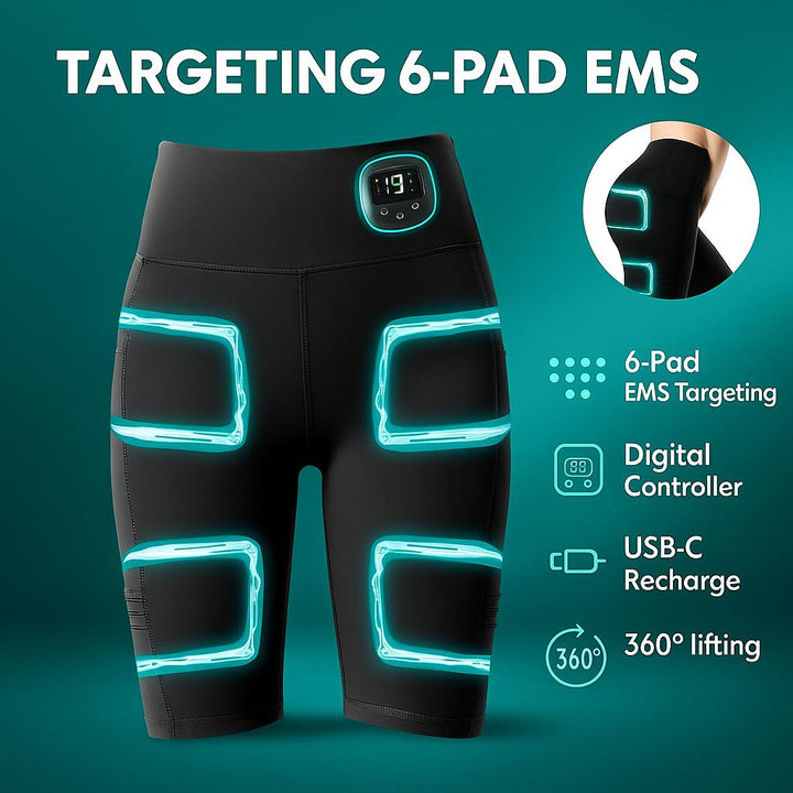 Premium EMS Muscle Stimulation Massage Pants for Weight Loss and Leg Shaping, USB Rechargeable Slimming Yoga Shorts with 6 Modes and Washable Material