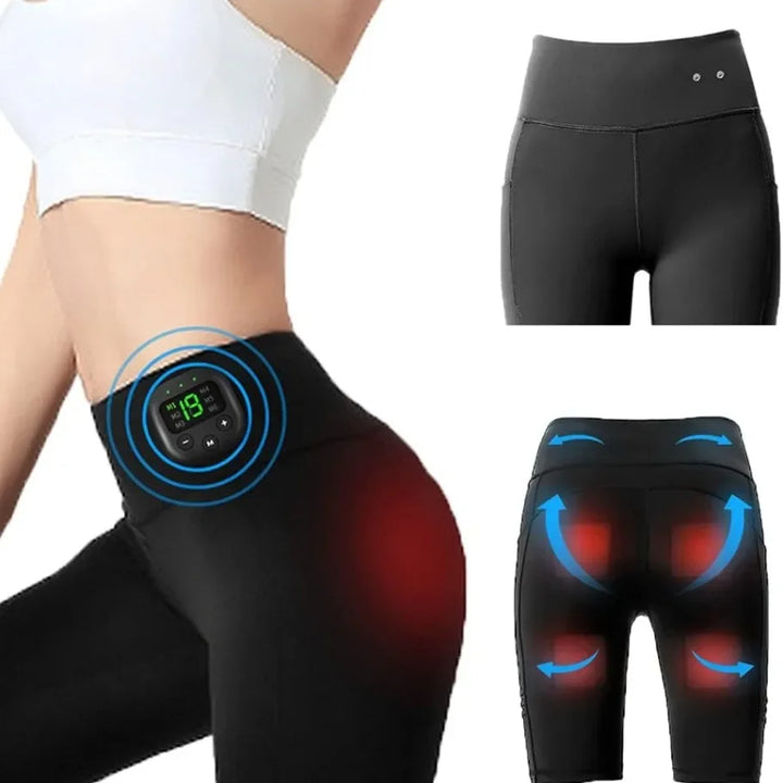 Premium EMS Muscle Stimulation Massage Pants for Weight Loss and Leg Shaping, USB Rechargeable Slimming Yoga Shorts with 6 Modes and Washable Material