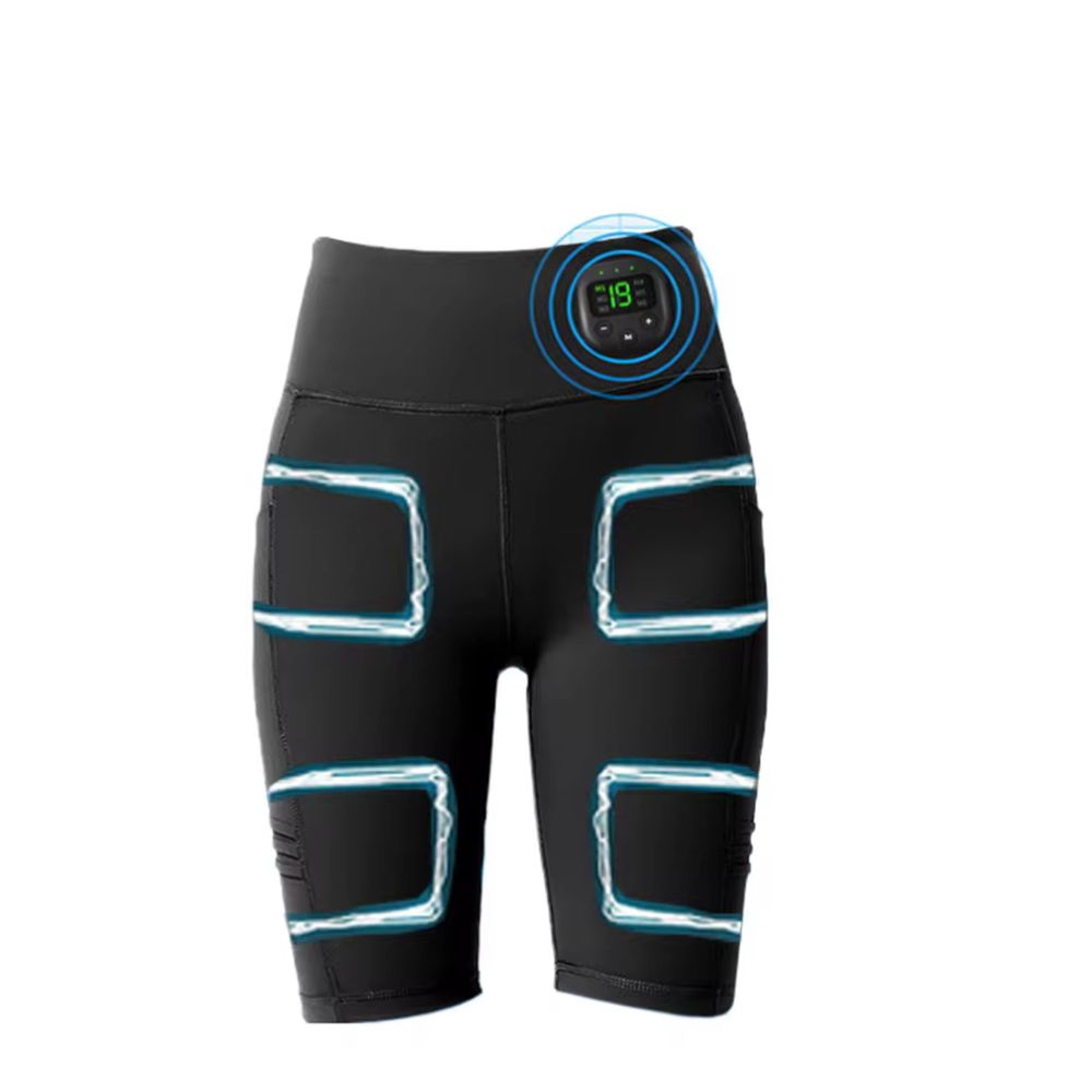 Premium EMS Muscle Stimulation Massage Pants for Weight Loss and Leg Shaping, USB Rechargeable Slimming Yoga Shorts with 6 Modes and Washable Material