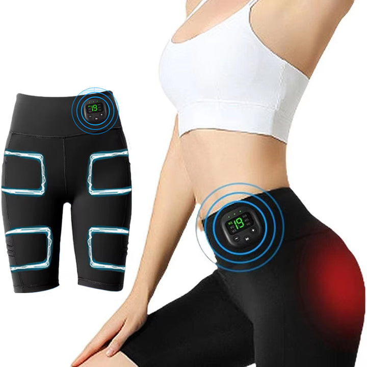 Premium EMS Muscle Stimulation Massage Pants for Weight Loss and Leg Shaping, USB Rechargeable Slimming Yoga Shorts with 6 Modes and Washable Material