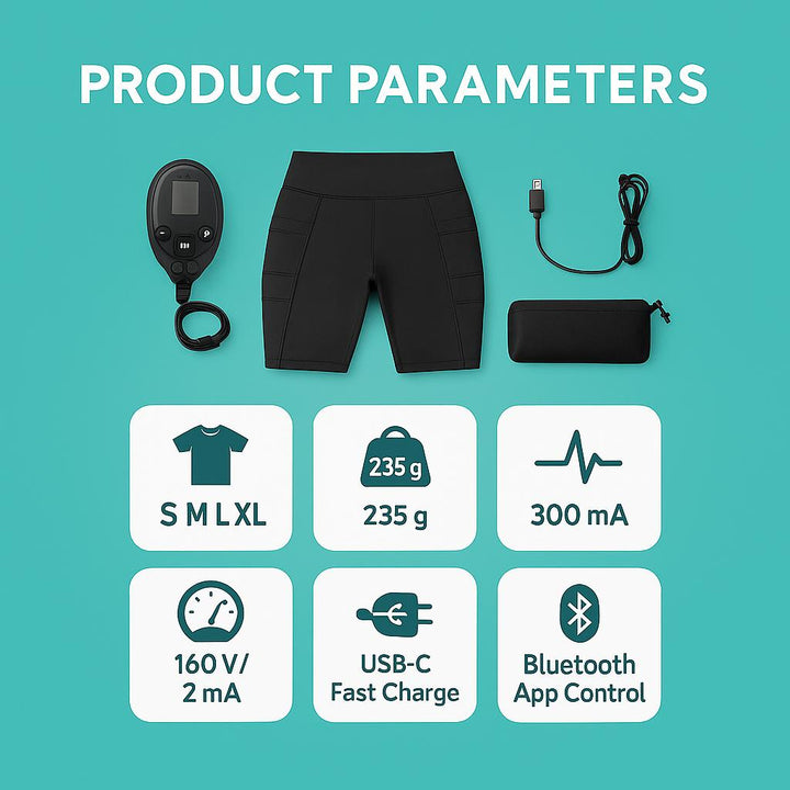 Premium EMS Muscle Stimulation Massage Pants for Weight Loss and Leg Shaping, USB Rechargeable Slimming Yoga Shorts with 6 Modes and Washable Material