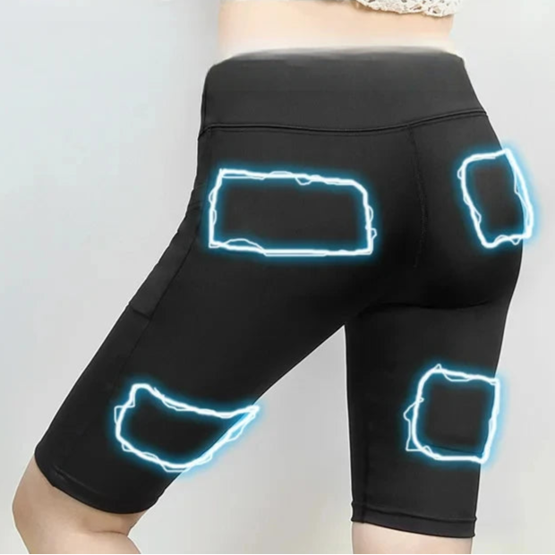 Premium EMS Muscle Stimulation Massage Pants for Weight Loss and Leg Shaping, USB Rechargeable Slimming Yoga Shorts with 6 Modes and Washable Material
