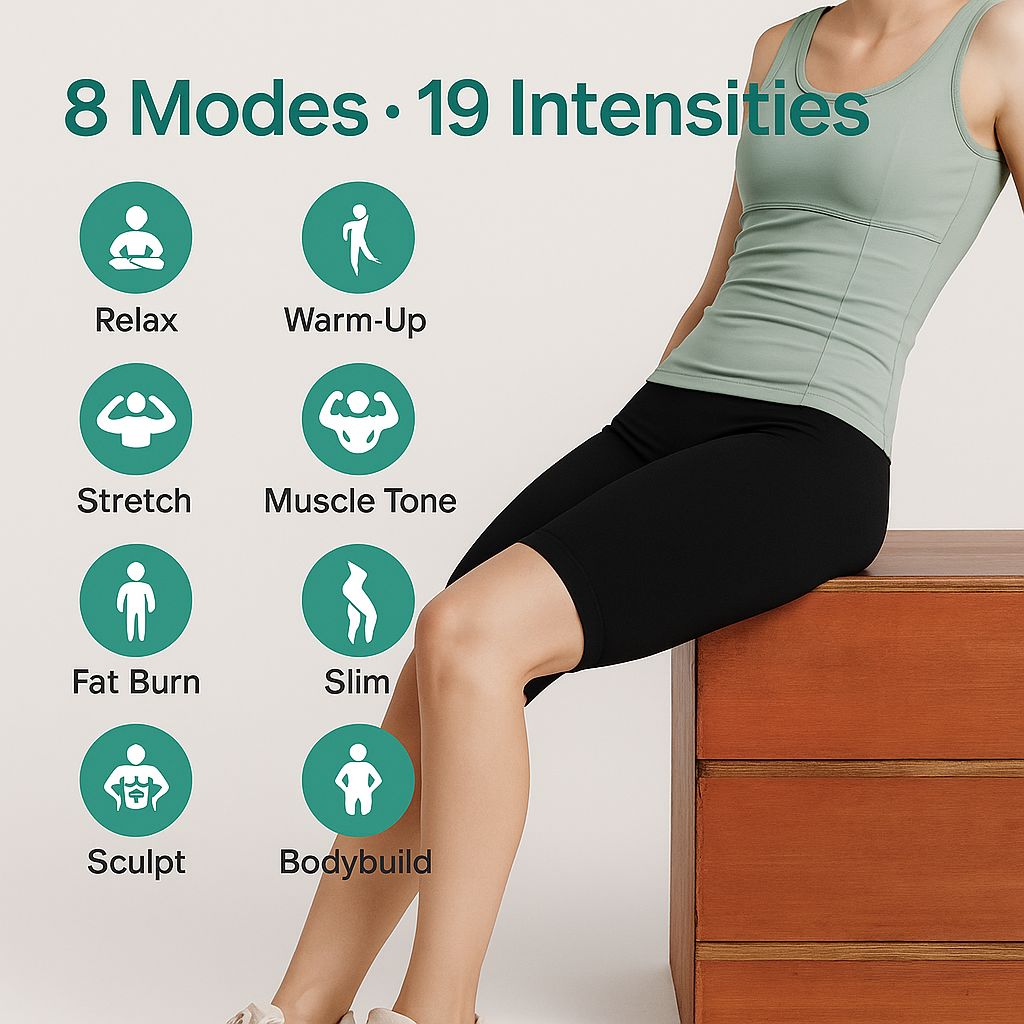 Premium EMS Muscle Stimulation Massage Pants for Weight Loss and Leg Shaping, USB Rechargeable Slimming Yoga Shorts with 6 Modes and Washable Material