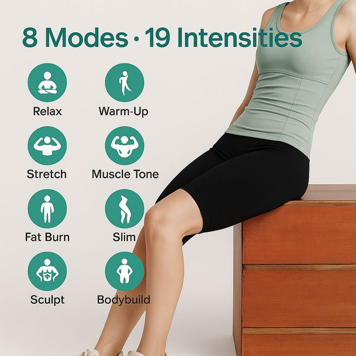 Premium EMS Muscle Stimulation Massage Pants for Weight Loss and Leg Shaping, USB Rechargeable Slimming Yoga Shorts with 6 Modes and Washable Material