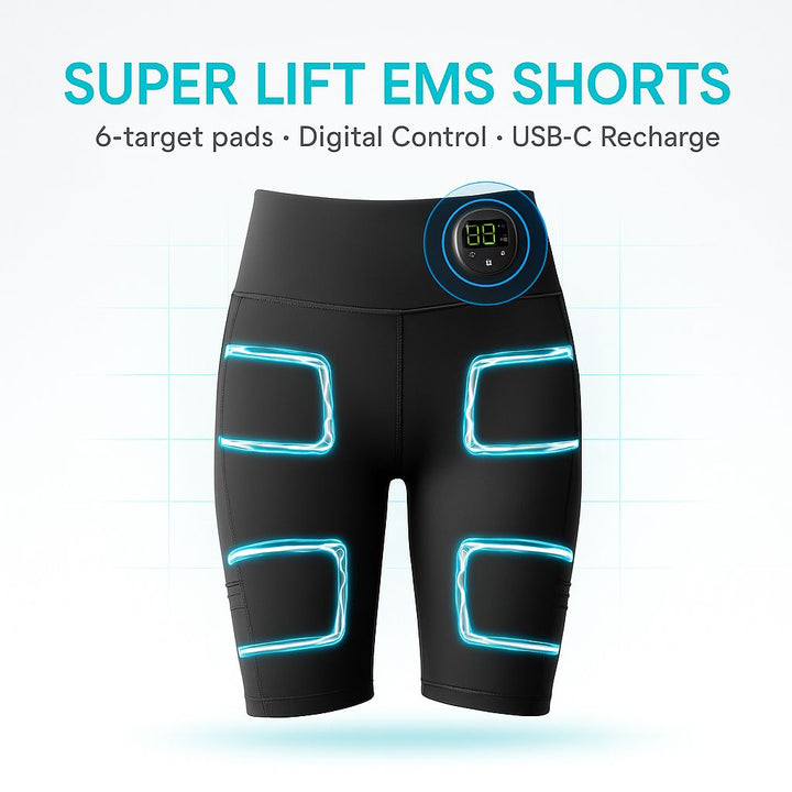 Premium EMS Muscle Stimulation Massage Pants for Weight Loss and Leg Shaping, USB Rechargeable Slimming Yoga Shorts with 6 Modes and Washable Material