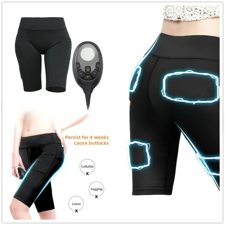 Premium EMS Muscle Stimulation Massage Pants for Weight Loss and Leg Shaping, USB Rechargeable Slimming Yoga Shorts with 6 Modes and Washable Material