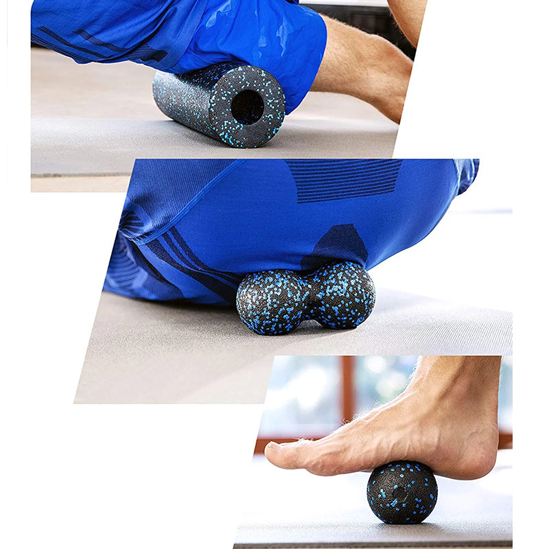 Premium EPP Fascia Massage Foam Rollers & Fitness Balls Set for Deep Tissue, Trigger Point Relief, Muscle Recovery, Yoga Column, and Core Strengthening, High-Density Lacrosse Balls for Back, Neck & Leg Soreness